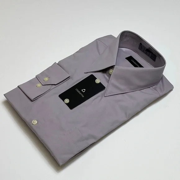 Vintage Claiborne Purple Dress Sport Shirt SZ L 16.5 34 35 Mens Career Buttons - Picture 5 of 7